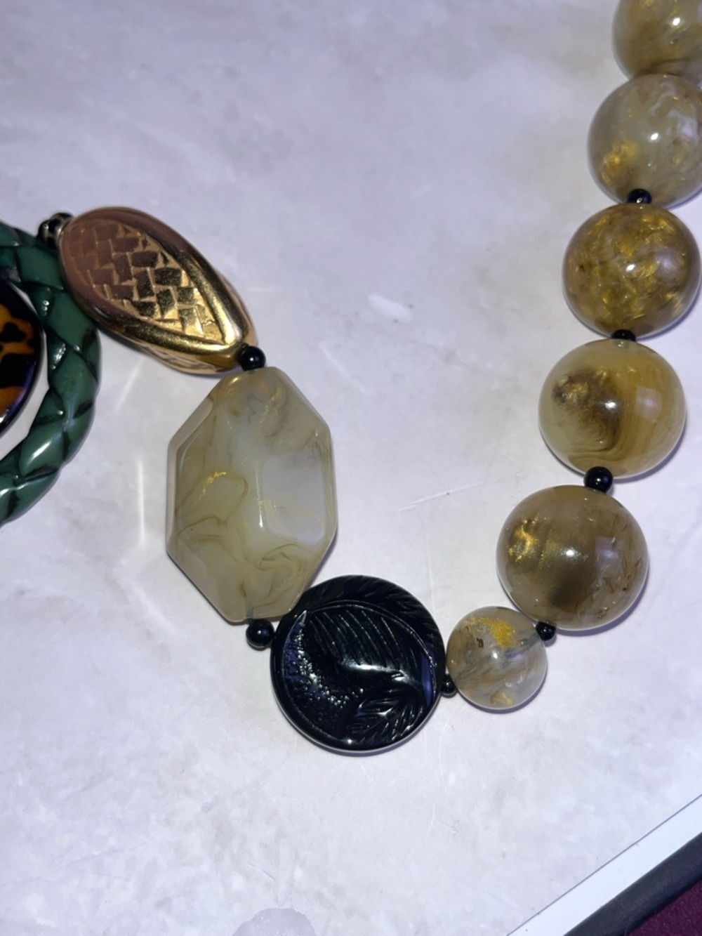 Vintage Angela Caputi Long Resin Necklace RARE HTF - Picture 9 of 15